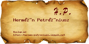 Hermán Petróniusz névjegykártya